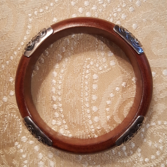 Silpada sterling silver and wooden western bangle - Picture 3 of 5